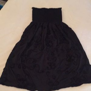 Strapless swim coverup